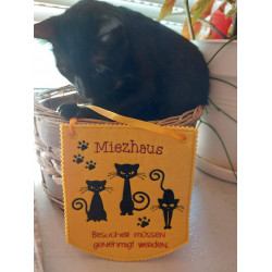 Stickdatei ITH - Wimpel Ösen "Miezhaus 3"